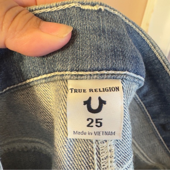 True Religion Starr Cropped Straight Pants Blue Women Size 25 - Picture 9 of 10